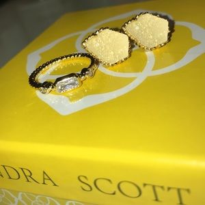 Kendra Scott earrings and ring